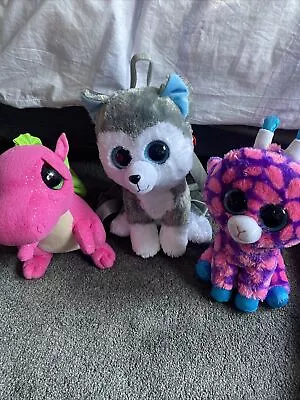 Ty Beanie Boos 3 Large Including Backpack Huskie • $25