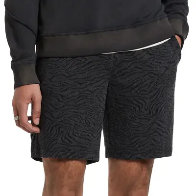 John Varvatos Collection Men's Gary Zebra Jacquard Shorts Elastic Waist Black • $78.12