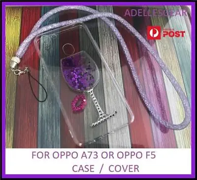 Glitter Bling Liquid Soft  Tpu Case Cover 4 Oppo A73 Oppo F5  -wine Glass Purple • $1
