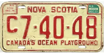 *99 CENT SALE*  1976 1977 Nova Scotia COMMERCIAL License Plate #7-40-48  NR • $0.99