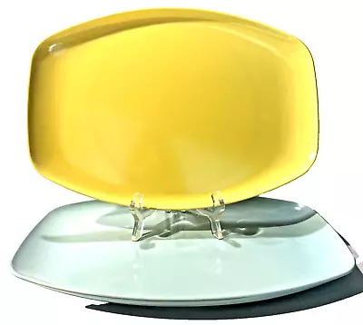 Marcrest Yellow And Stetson Blue Melmac Melamine MCM Serving Tray Platters • $47.99