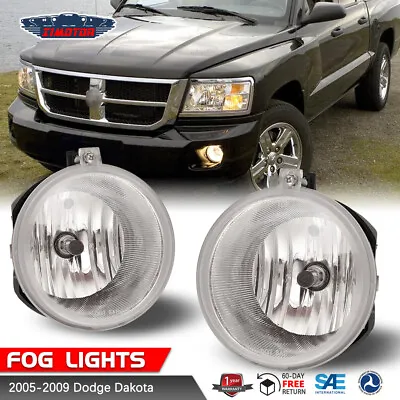 Front Fog Lights For 2005-2009 Dodge Dakota Durango Clear Lens Driving Lamps • $30.99