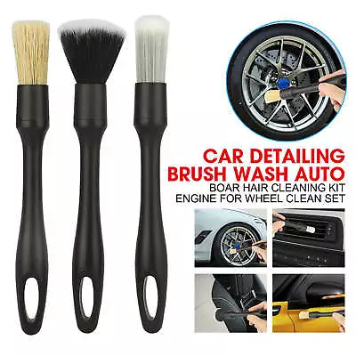 3x Car Detailing Cleaning Brush Auto Interior Dashboard Wheels Tire Dust Cleaner • $15.19