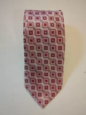 Alexander Julian Colours Men's Tie Polyester Pink White Mauve Necktie Geometric  • $8.49