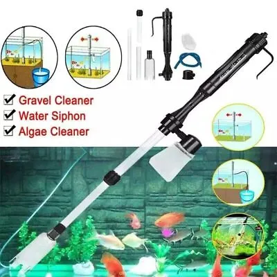 Electric Aquarium Fish Tank Siphon Pump Vacuum Gravel Water Filter Cleaner Pipe • $9.95