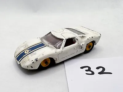 Lesney Matchbox # 41c Ford Gt Sports Car Original Diecast White 1965-70 Good • £14