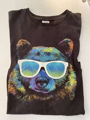 Retro 80s Synthware Delta Apparel T-shirt Bear Wearing Sunglasses Unisex L • $25.99