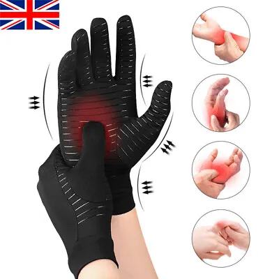 Anti Arthritis Full Finger Gloves Hand Wrist Support  Compression Relief Pain UK • £3.78