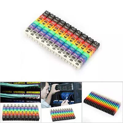 Digital Number Tube Wire Number Label Tube Cable Marker Colorful (100Pcs 2.5mm²) • £5.35