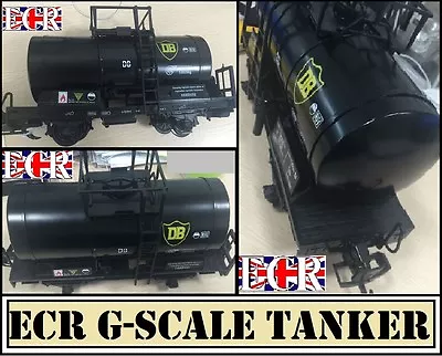 NEW G SCALE 45mm GAUGE BLACK OIL TANKER  CARGO TANK ROLLING RAILWAY STOCK TRAIN • £21.95