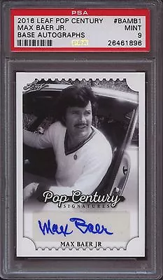 2016 Leaf Pop Century Base Autographs BAMB1 Max Baer Jr. PSA 9 Mint • $99.99