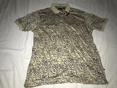 Vtg Nos Op Ocean Pacific L/s Polo Shirt -xxl Beige Aloha Palm Surf Usa • $20