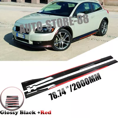 For Volvo C30 78.7  Red Side Skirt Extension Body Kit Lip Splitters • $59.99