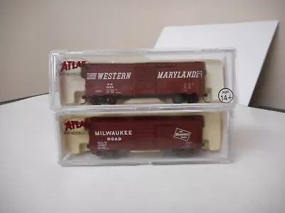 Atlas N Scale 40' PS-1 Boxcars Western Maryland And Milwaukee Road • $20