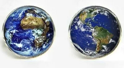 Silver Gold World Map Retro Cufflinks Shirt History Geography Teacher Globe W1 • £5.79