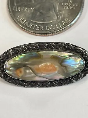 Vintage Antique Art Deco MOP Blister Pearl Pin Or Brooch Signed Sterling • $20