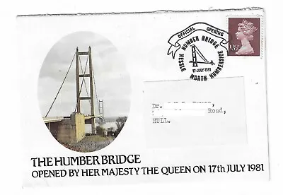 £4.99 • Buy GB – 1981 Cover For Opening Of Humber Bridge, Special Handstamp On Folded Card 