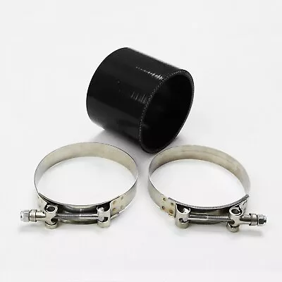 Black 4  3ply Straight Turbo/intake 102mm Silicone Tubing Coupler Hose+t Clamps • $8.99