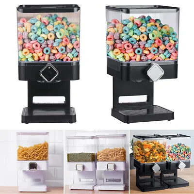 Plastic Classic Dry Food Cereal Dispenser Single Double Canister Kitchen Storage • £4.95