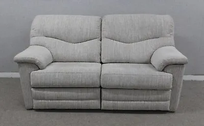 G Plan Stratford Coppice Dove Fabric Power Reclining 2 Seater Sofa RRP £2999 • £895