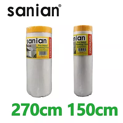 Sanian Pre-taped Masking Film With Masking Tape For Painting 150cm/270cm • £23.99