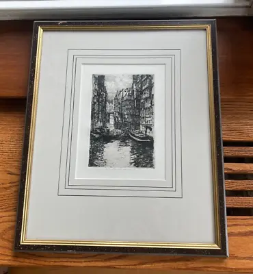 Luigi Kasimir Etching Venice Canals? Professionally Matted And Framed • $49.99