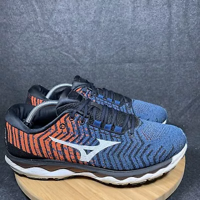 Mizuno Wave Sky 4 Waveknit Mens Size 12 Blue Orange Running Shoes Sneakers • $29.99