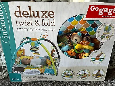 Infantino Deluxe Twist & Fold Activity Gym & Play Mat Musical Mobile Removable • £54.99