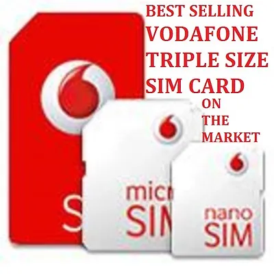 OFFICIAL Vodafone UK SIM CARD STANDARD MICRO NANO FOR SAMSUNG GALAXY & IPHONE • £0.99