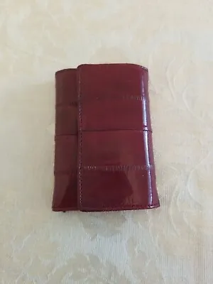 Vintage 80s Genuine Eel Skin Leather Slim Key Wallet W/ Zip Compartment • $18