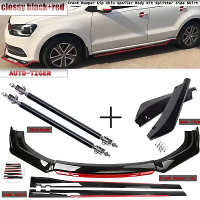 For VW Polo MK5 MK6 Front Bumper Lip Chin Spoiler Body Kit Splitter Side Skirt • $99.99