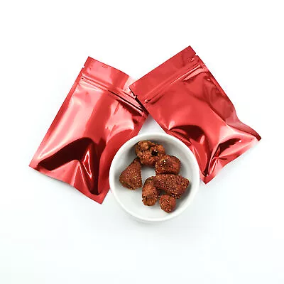 Red Food Safe Mylar Packaging Bags With Zip Seal For Meal Prep & Snack Storage • $220.40