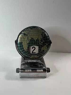 Vintage Metal Globe Rotating Perpetual Calendar • $35