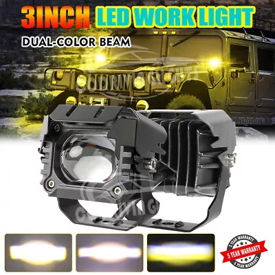 3 Inch White Amber LED Work Driving Light Bar Offroad Truck ATV UTV Fog Pod Lamp • $19.99