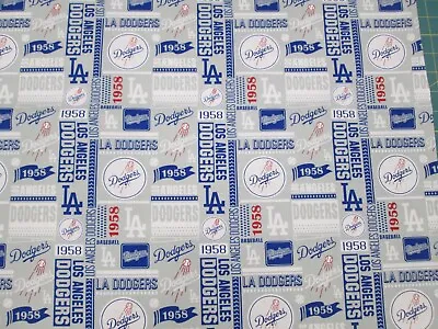 La Dodgers World Champions   Mlb 100% Cotton  1/2 Yard Piece Brand New Design  • $6