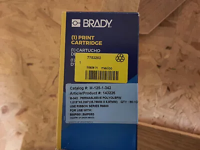 Brady B-342 PermaSleeve Black On White Label Printer Tape 25.78 Mm Width 5.97m • £5
