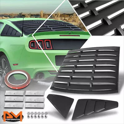 For 05-14 Ford Mustang Coupe Lift-Off Rear+Quarter Side Window Louvers W/3M Tape • $176.89