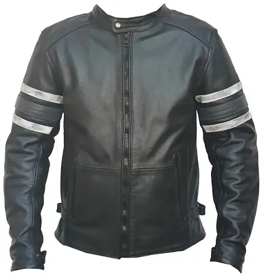 Rksports Mens 747 Hoody Detachable Biker Leather Motorcycle Armoured  Jacket  • $55.94