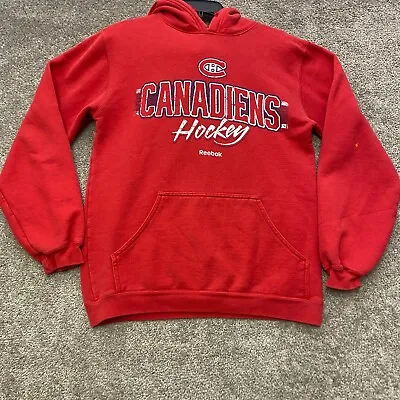 Montreal Canadiens Sweatshirt Mens Small Red NHL Hockey Hoodie Pullover Reebok • $15.99