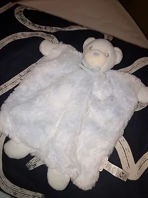 Kaloo Soft Flat Blue Bear Baby Comforter Blanket Blankie Soft Plush Toy Vgc • £15