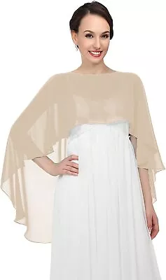 Womens Chiffon Wraps Scarf Ladies Cocktail Evening Party Capes Shrug Shawl Dress • £7.49