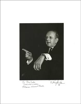 Norman Vincent Peale - Photograph Signed Co-signed By: Ray Fisher • $320