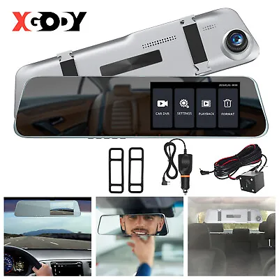 $32.99 • Buy XGODY Car Recorder Dash Cam Mirror Rearview Touch Screen 1080P HD Driving Camera