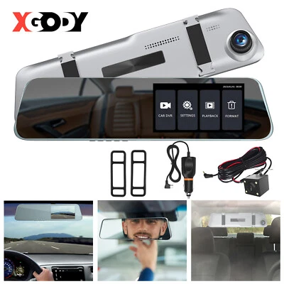 $32.99 • Buy XGODY Car Recorder Dash Cam Mirror Rearview Touch Screen 1080P HD Driving Camera