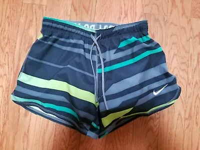 $35 • Buy Nike Dri Fit Women's Phantom Green Multicolored Just Do  It Shorts Size Xs
