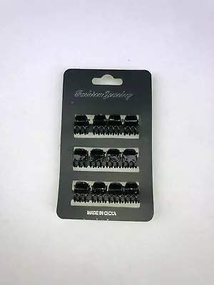 12 BLACK 1cm MINI HAIR CLAW HAIR CLIPS~HAIR GRIPS~SMALL CLIPS  ACCESSORIES  • £2.29