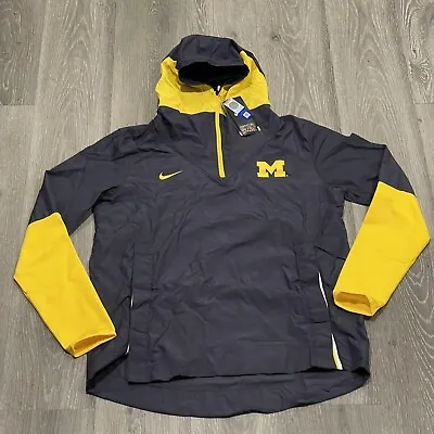 Nike Michigan Football Pullover 1/4 Zip Jacket Men’s Size M $100 CQ5220-419 New • $48.99
