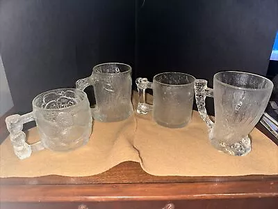 Complete Set Of 4 Vintage 1993 McDonalds Flintstones Glass Mugs Cups RocDonalds • $14.99