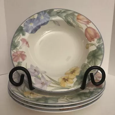 Mikasa Optima Spring Legacy Soup Salad Bowls 9  Floral Y4003 Set Of 4 • $52.97