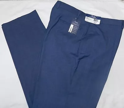 RALPH LAUREN Comfort Flex Pants Stretch Comfort Waist $79.50 Blue Windowpane • $34.97